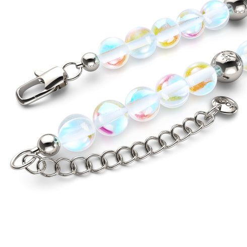 Regenbogen-Supernova | Silber | Galaxy Glas Statement Halskette